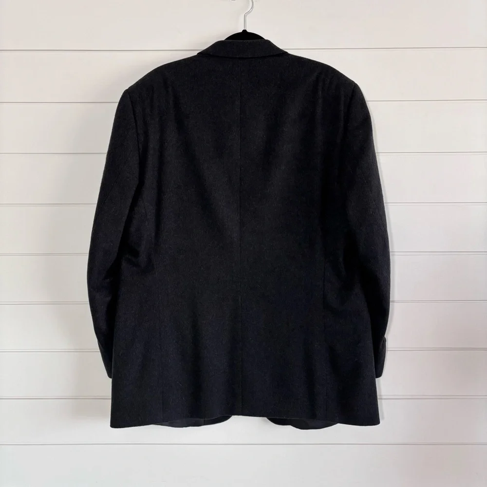 Pavone Cashmere Jacket Mens‎ 46L Cashmere Black Blazer Sport Coat Classic
